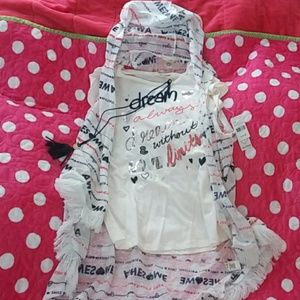 Three-piece self-esteem t-shirt hoodie wrap and ne